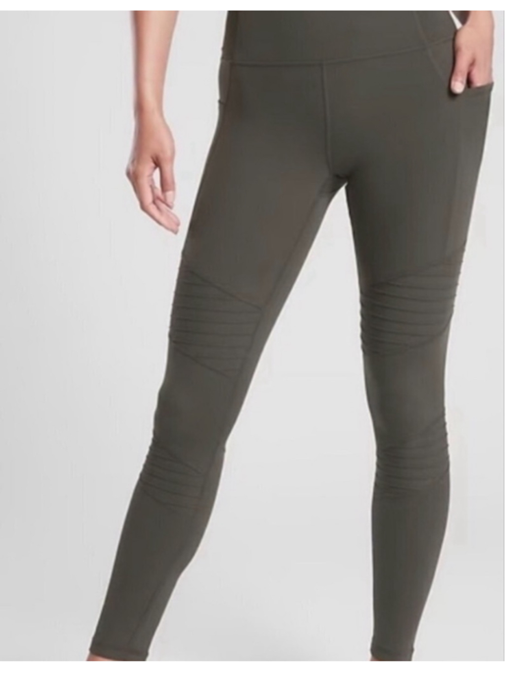 ATHLETA Inclination Moto Tight Leggings Size XS olive Green - Picture 2 of 9
